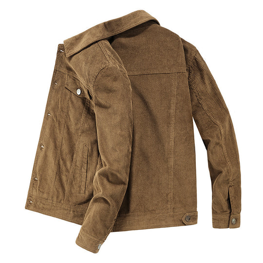 Herren Cordjacke im Truckerstil mit Feincordstruktur und Druckknopfverschluss Shop Nory