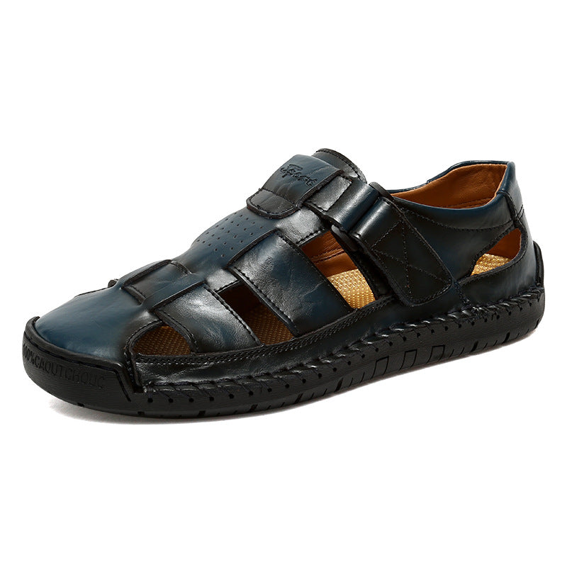 Herren Bequeme Leder-Sandalen mit verstellbarem Riemen