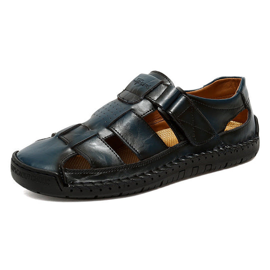 Herren Bequeme Leder-Sandalen mit verstellbarem Riemen