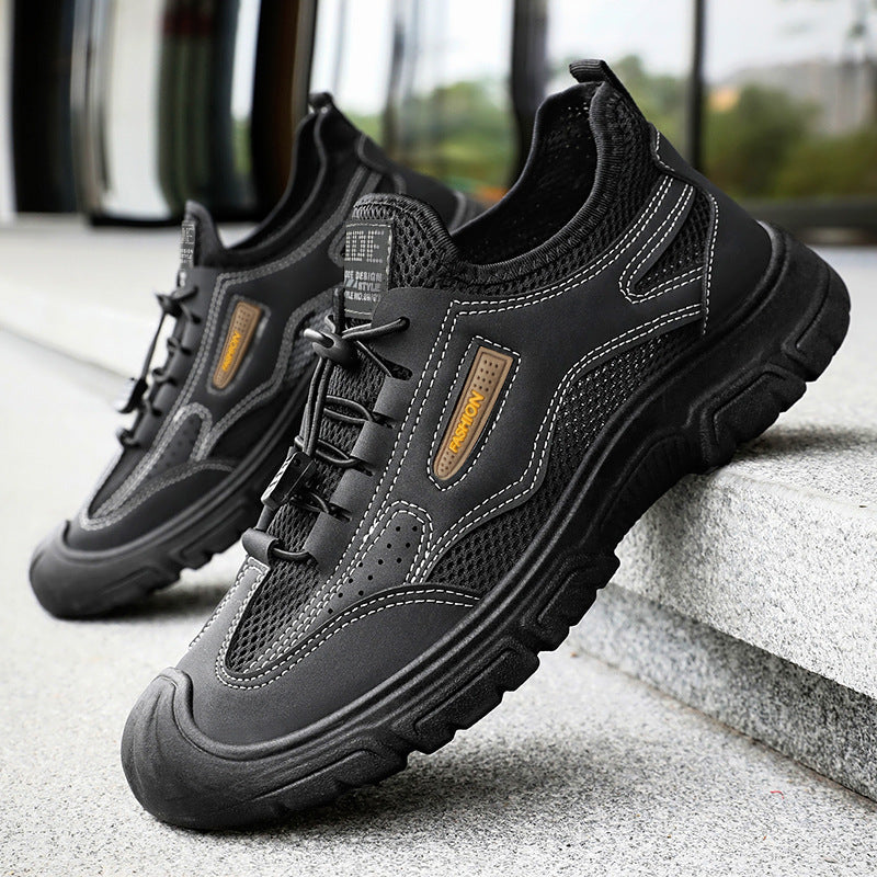 Herren nan robuster Mesh-Trekkingschuh mit verstärkter Gummizehenkappe, Schnellzug-Schnürung und griffiger Profilsohle Shop Nory