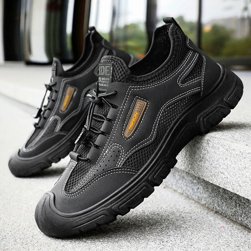 Herren nan robuster Mesh-Trekkingschuh mit verstärkter Gummizehenkappe, Schnellzug-Schnürung und griffiger Profilsohle Shop Nory