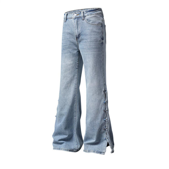 Damen High‑Waist Flared‑Jeans mit seitlicher Schnürung und weitem Schlag Shop Nory