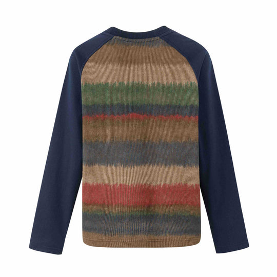 Herren Rundhalspullover mit Raglanärmeln und melierter Strickfront Shop Nory