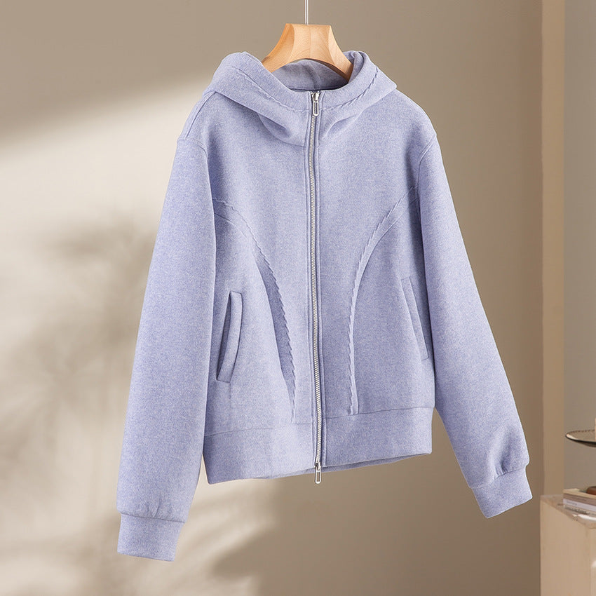 Damen Relaxed-Fleece-Hose mit hoher Taille, Tunnelzug und dekorativer Seitennaht Shop Nory