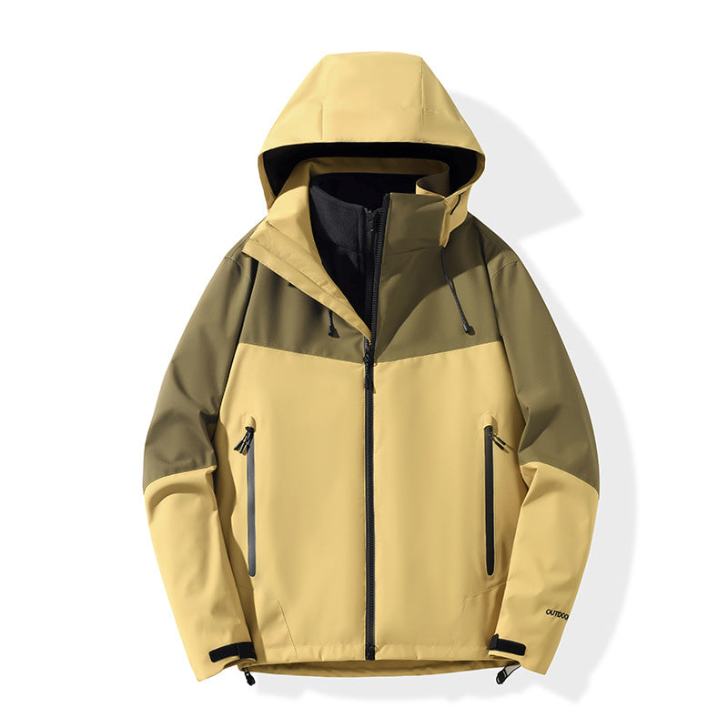 Herren Softshell-Hybridjacke mit Kapuze, getapten Reißverschlüssen und verstellbarem Saum Shop Nory