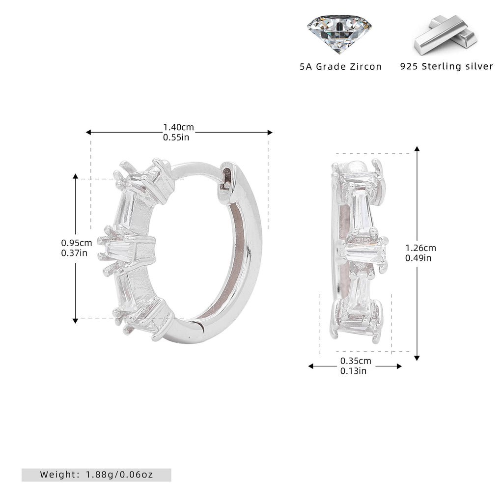 Damen Creolen mit funkelnden Zirkon-Details aus hochwertigem 925 Sterling Silber Shop Nory