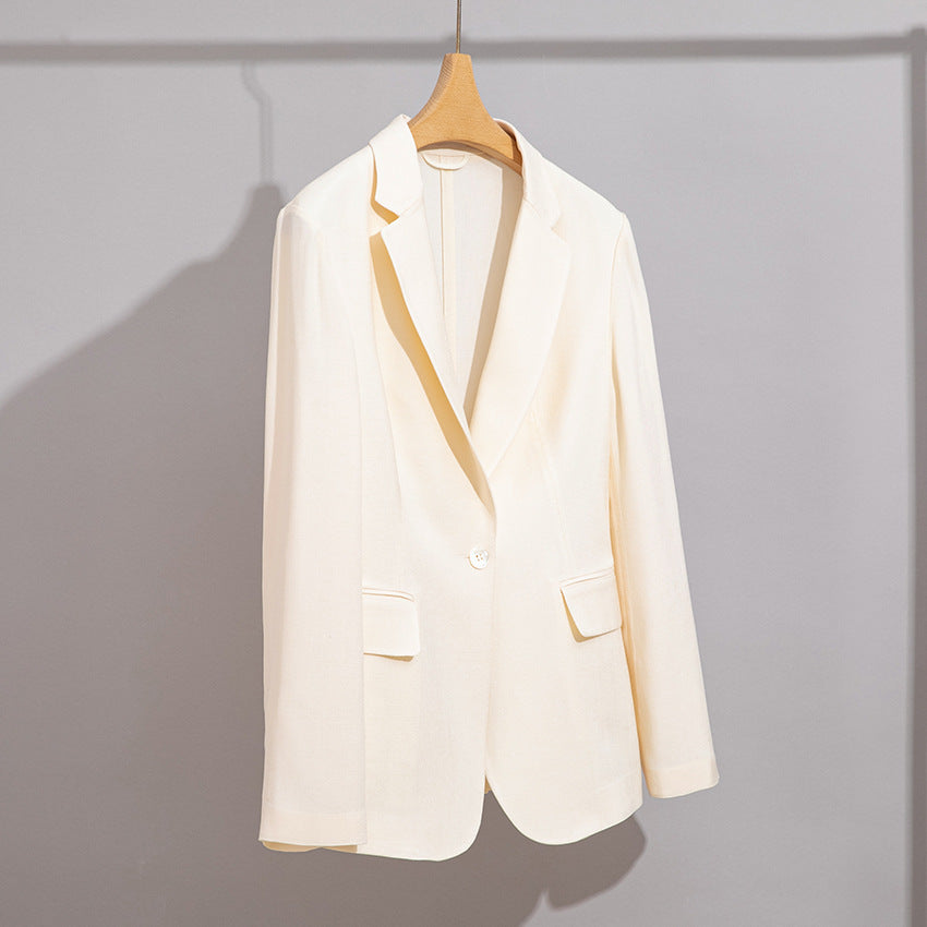 Damen Leichter strukturierter Ein-Knopf-Blazer mit figurformenden Abnähern und Pattentaschen Shop Nory