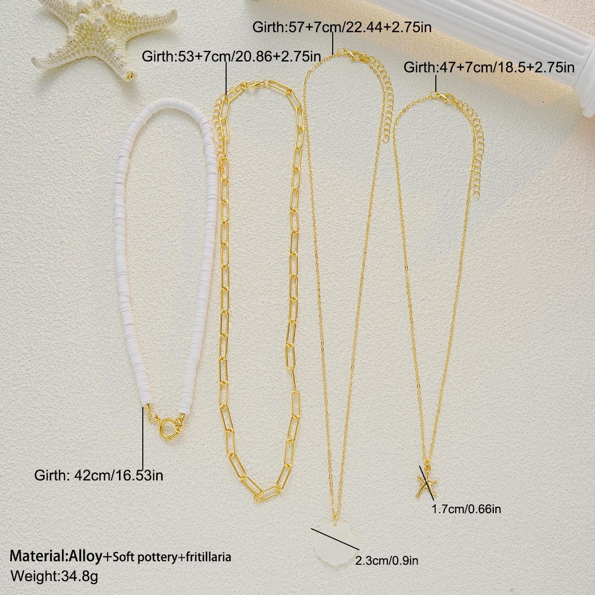 Damen mehrschichtige Halskette mit stilvollen Muschel-Anhängern und goldenen Ketten Shop Nory