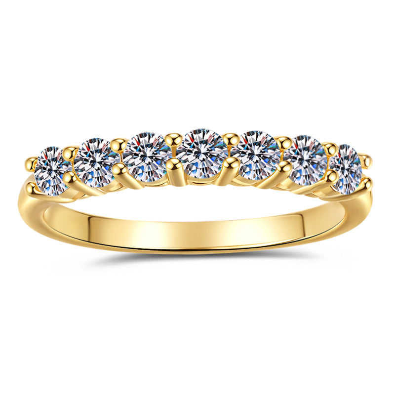 Damen zierlicher Ring mit strahlenden Zirkonia und luxuriösem Goldbesatz Shop Nory
