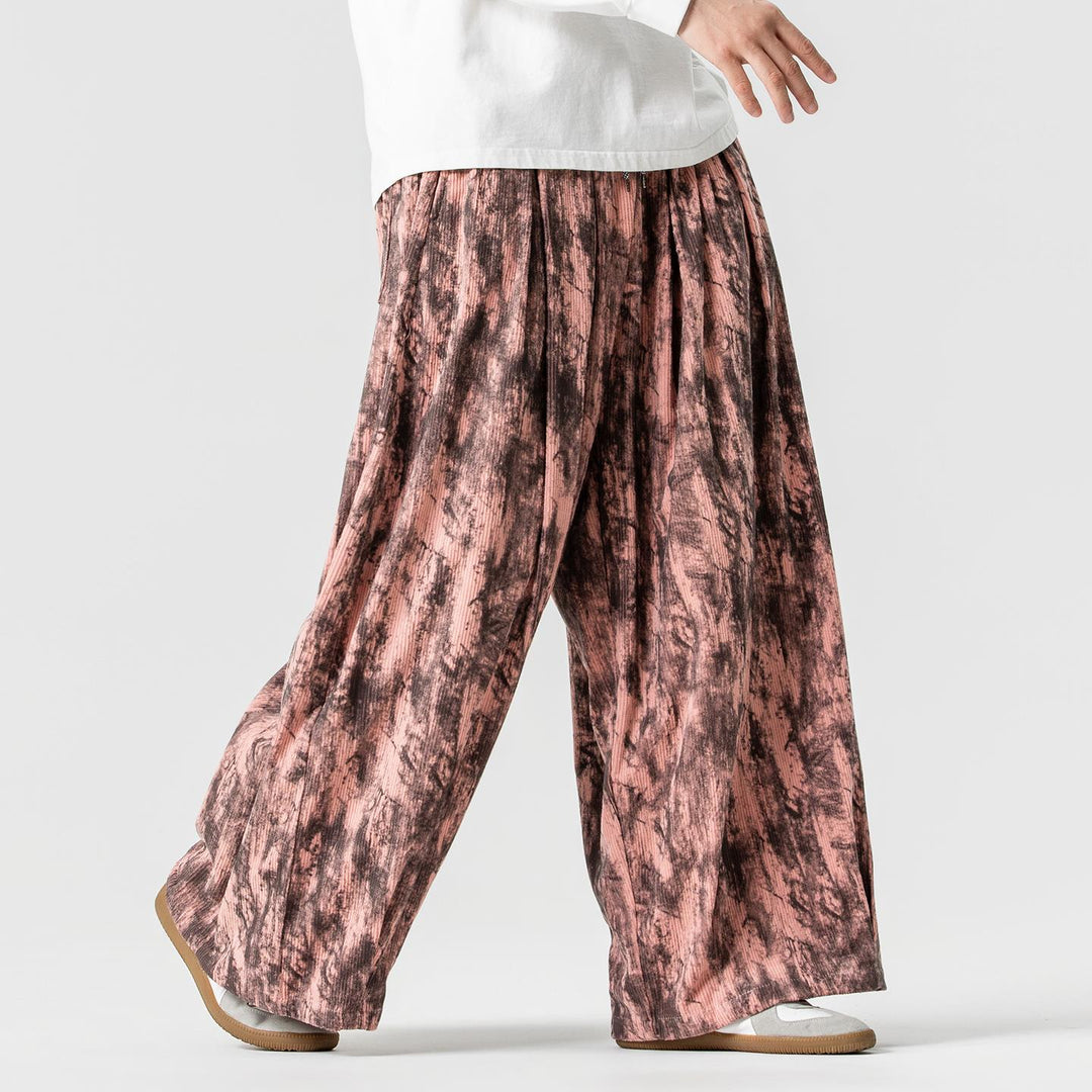 Herren Weite Cord-Loungehose mit Kellerfalten, elastischem Bund und Ballonbeinschnitt Shop Nory