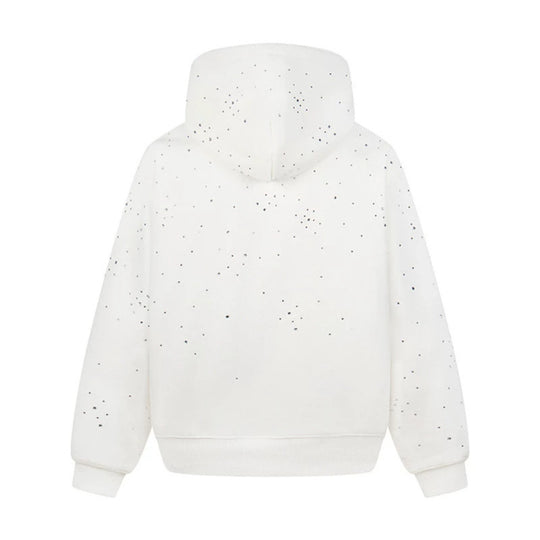 Damen Kapuzenpullover mit Statement-Print Metallic-Lettering und Paint-Splatter-Optik Shop Nory