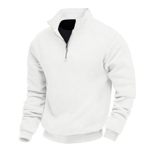 Herren Strukturierter Halbzip-Pullover mit Stehkragen und Rippbündchen Shop Nory