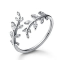 Damen Ring mit filigranem Blattdesign und funkelnden Zirkonia-Elementen Shop Nory