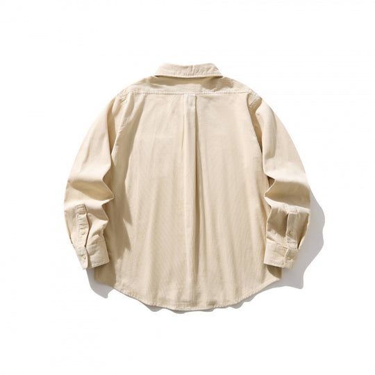 Unisex Kastenförmiges Cord-Hemd im Overshirt-Stil mit Button-Down-Kragen und aufgesetzter Brusttasche Shop Nory