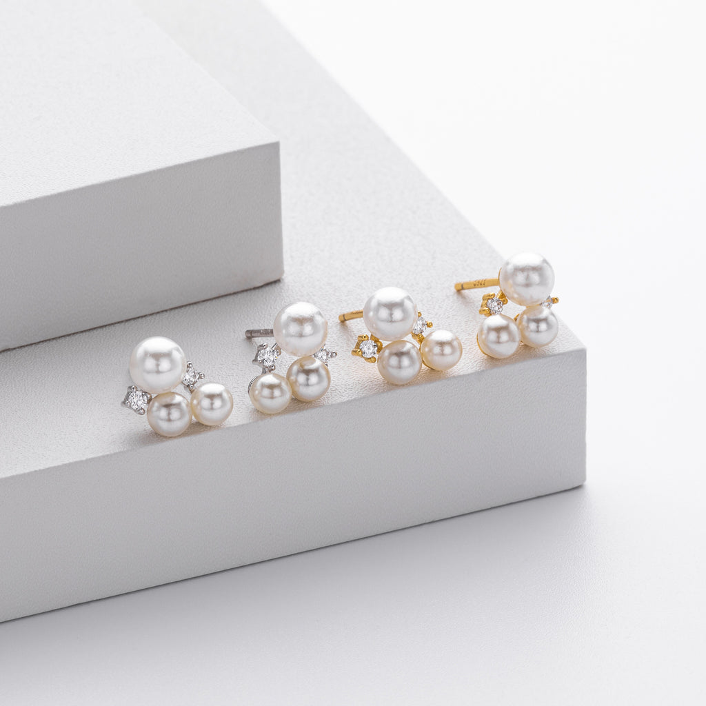 Damen Ohrstecker mit elegantem Perlen- und Zirkon-Akzent Shop Nory