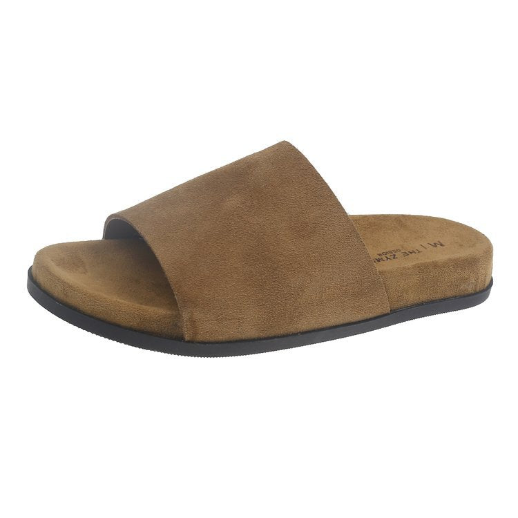 Damen komfortable Schlappen aus hochwertigem Wildleder mit ergonomischem Fußbett Shopnory