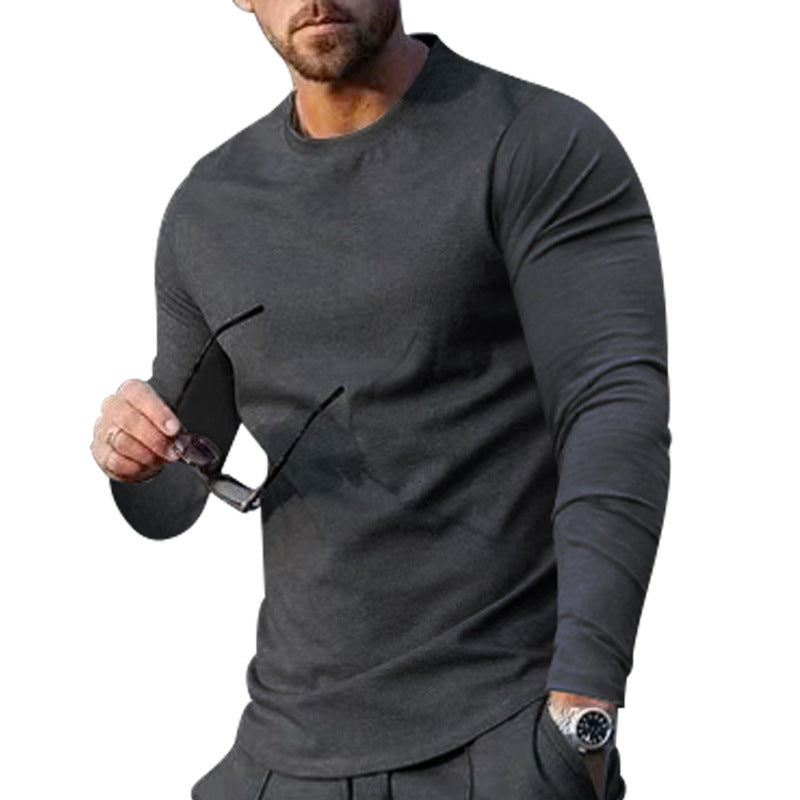 Herren langärmliges T-Shirt mit modischem Schnitt und hochwertigem Baumwollmix