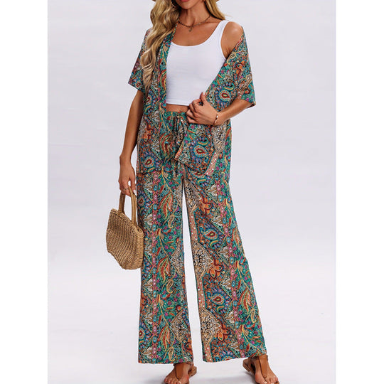 Damen Kurzarm-Overall mit Rüschendetails und Bindegürtel