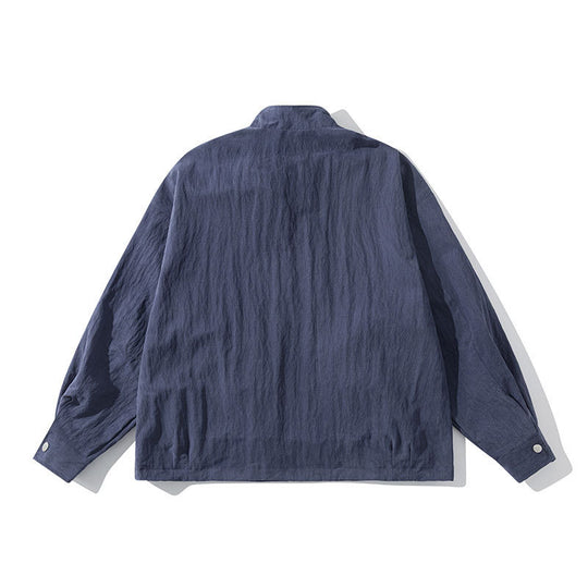 Herren Leichte Windjacke mit Stehkragen, Raglanärmeln und Druckknopf-Taschen Shop Nory