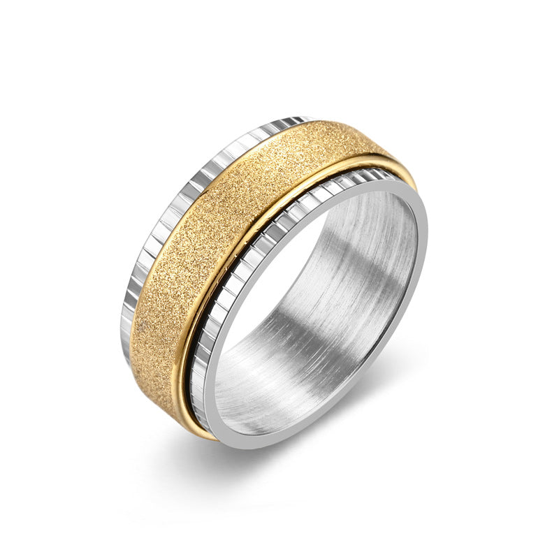 Herren Ring mit eleganter zweifarbiger Oberflächenstruktur Shop Nory