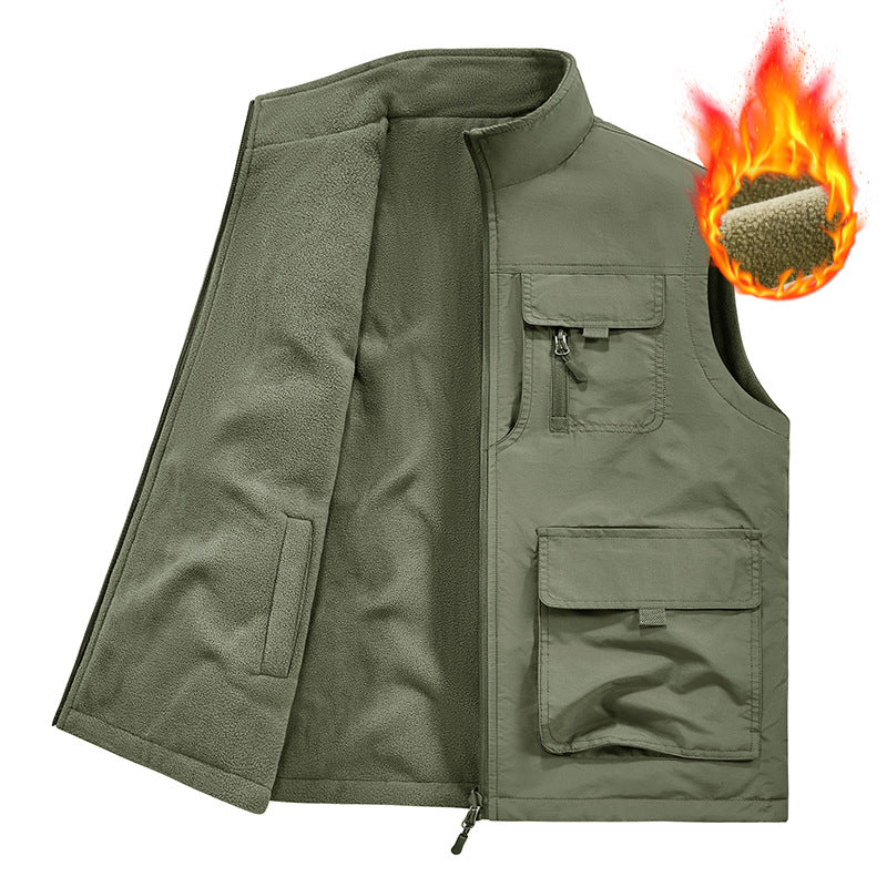 Herren Thermo-Utility-Weste mit Fleece-Innenfutter, winddichtem Shell und Multifunktionstaschen Shop Nory