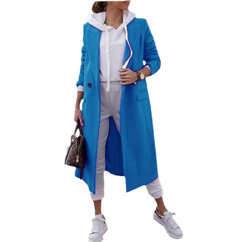 Damen eleganter trenchcoat mit Kapuze