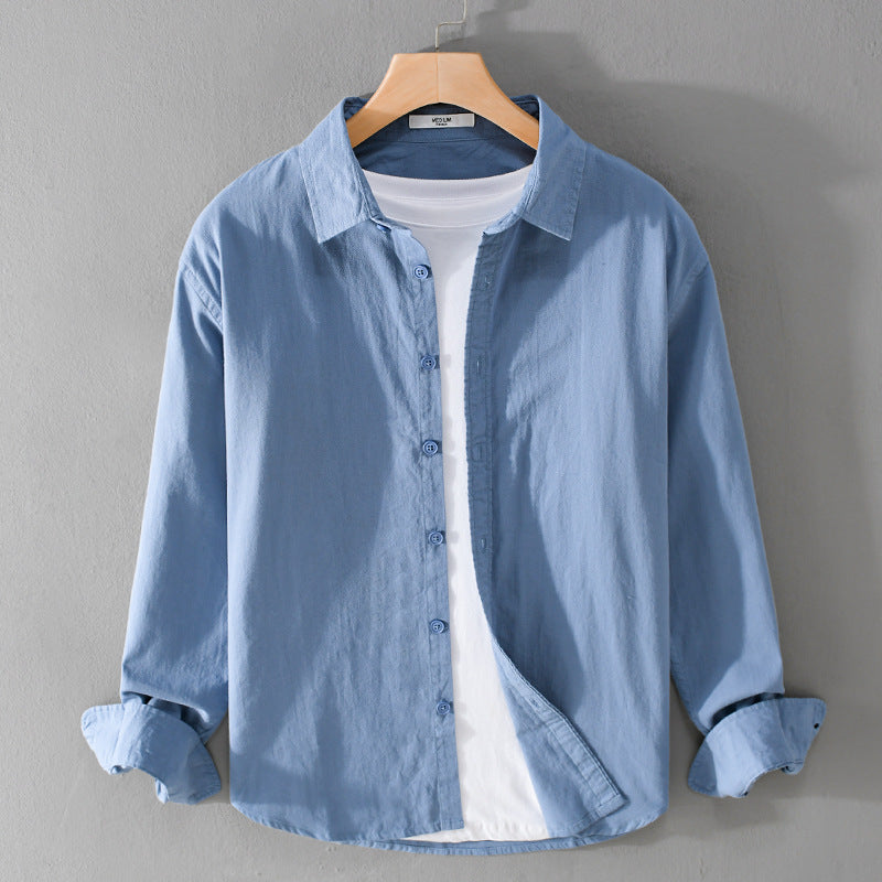 Herren Minimalistisches Leichtes Baumwoll-Überhemd im Relaxed-Look mit abgerundetem Saum Shop Nory