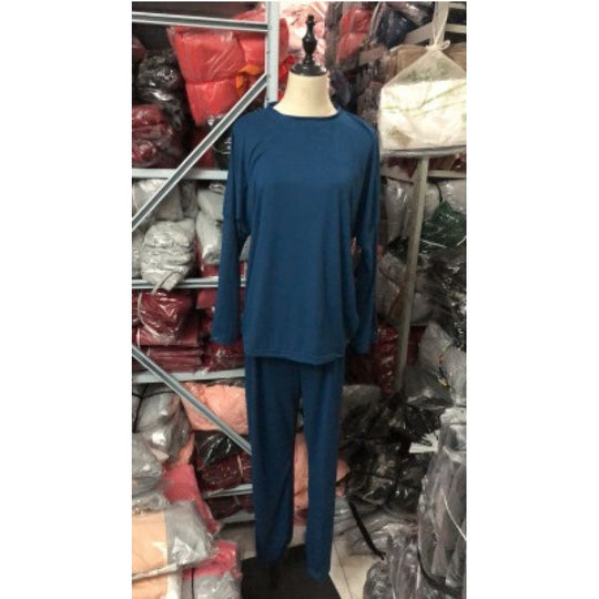 Damen Lässiges Lounge-Set mit Rundhalsausschnitt, Kordelzug-Hose und Bündchen Shop Nory