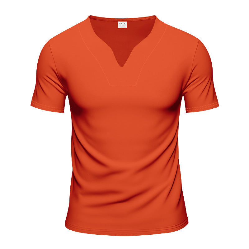 Herren nan V-Ausschnitt-Sportshirt mit ergonomischen Formnähten und elastischem Jersey