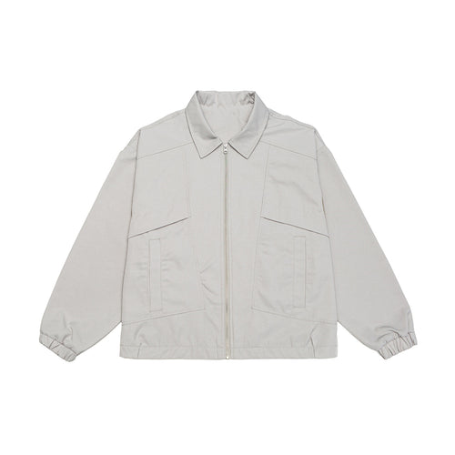 Unisex Kurzblouson im Boxy‑Cut mit Hemdkragen, sichtbarem Metallreißverschluss und Utility‑Pattentaschen Shop Nory