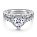 Damen Verlobungsring mit strahlendem ovalem Hauptstein und zarten Zirkonia-Details Shop Nory