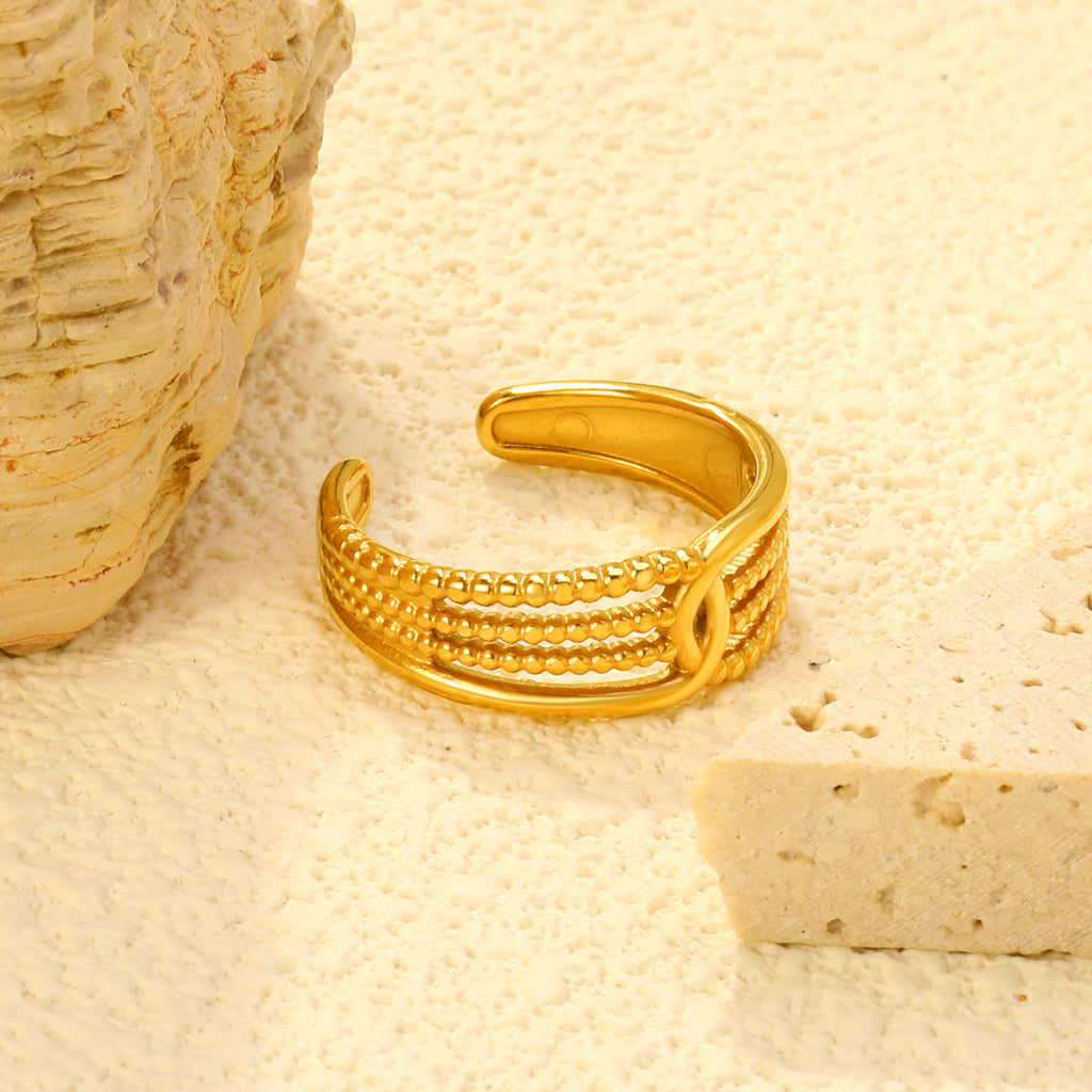 Damen einstellbarer Ring mit kunstvollem Blumenmuster Shop Nory