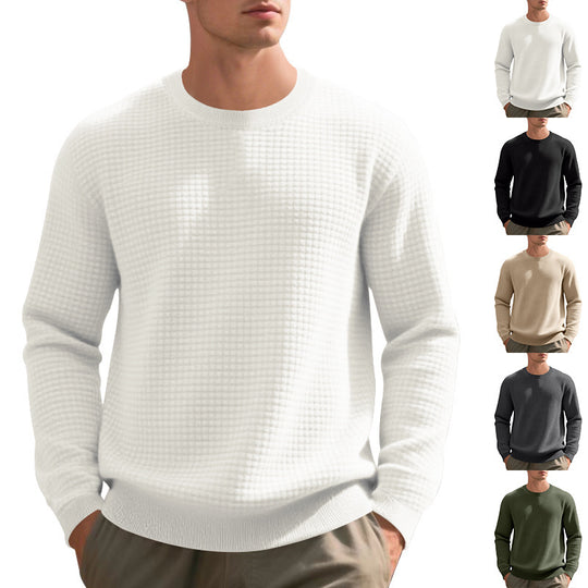 Herren nan Feinstrukturierter Strickpullover mit Waffelstruktur und Rundhalsausschnitt Shop Nory
