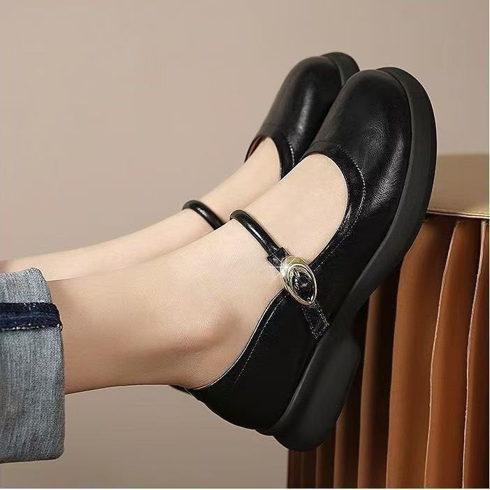 Damen Mary Jane Ballerinas mit elegantem Riemen und bequemem Fußbett