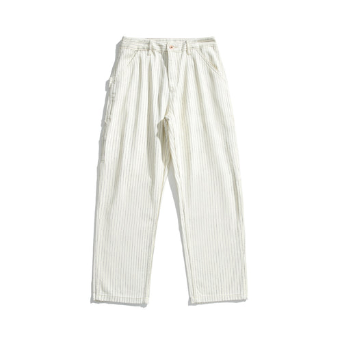 Damen Carpenterhose aus Leinen‑Baumwollmix mit Nadelstreifen und Hammerloop Shop Nory