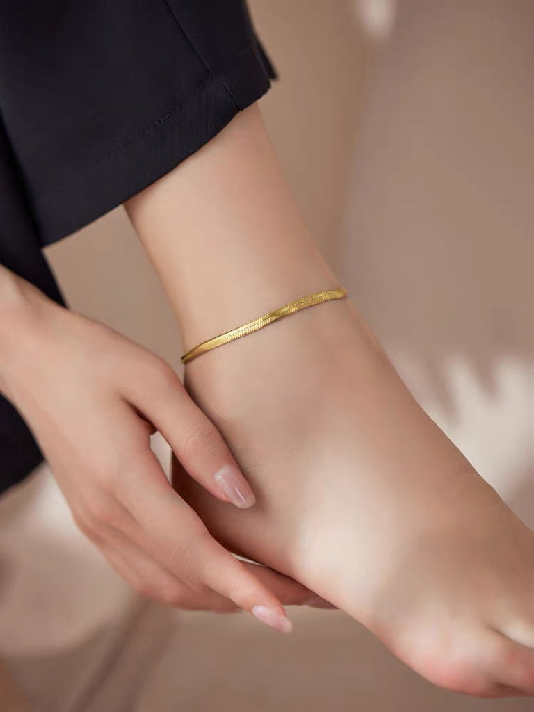 Damen Luxuriös Texturiertes Gold Schlangenkette Armband Shop Nory