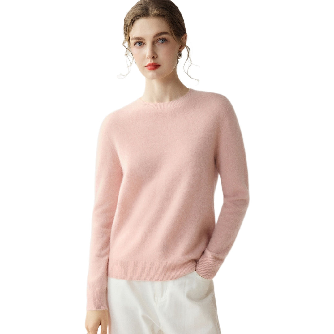 Damen Leichter Rundhalspullover aus Kaschmir‑Look mit extrafeinem Flor und geripptem Saum Shop Nory
