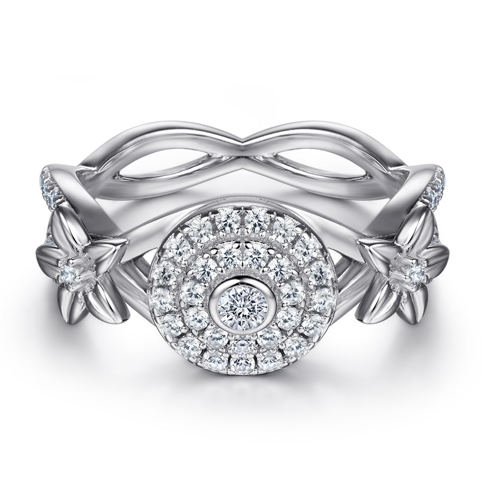 Damen Schmuckset mit funkelndem Kristallring, Ohrringen und Anhänger Shop Nory