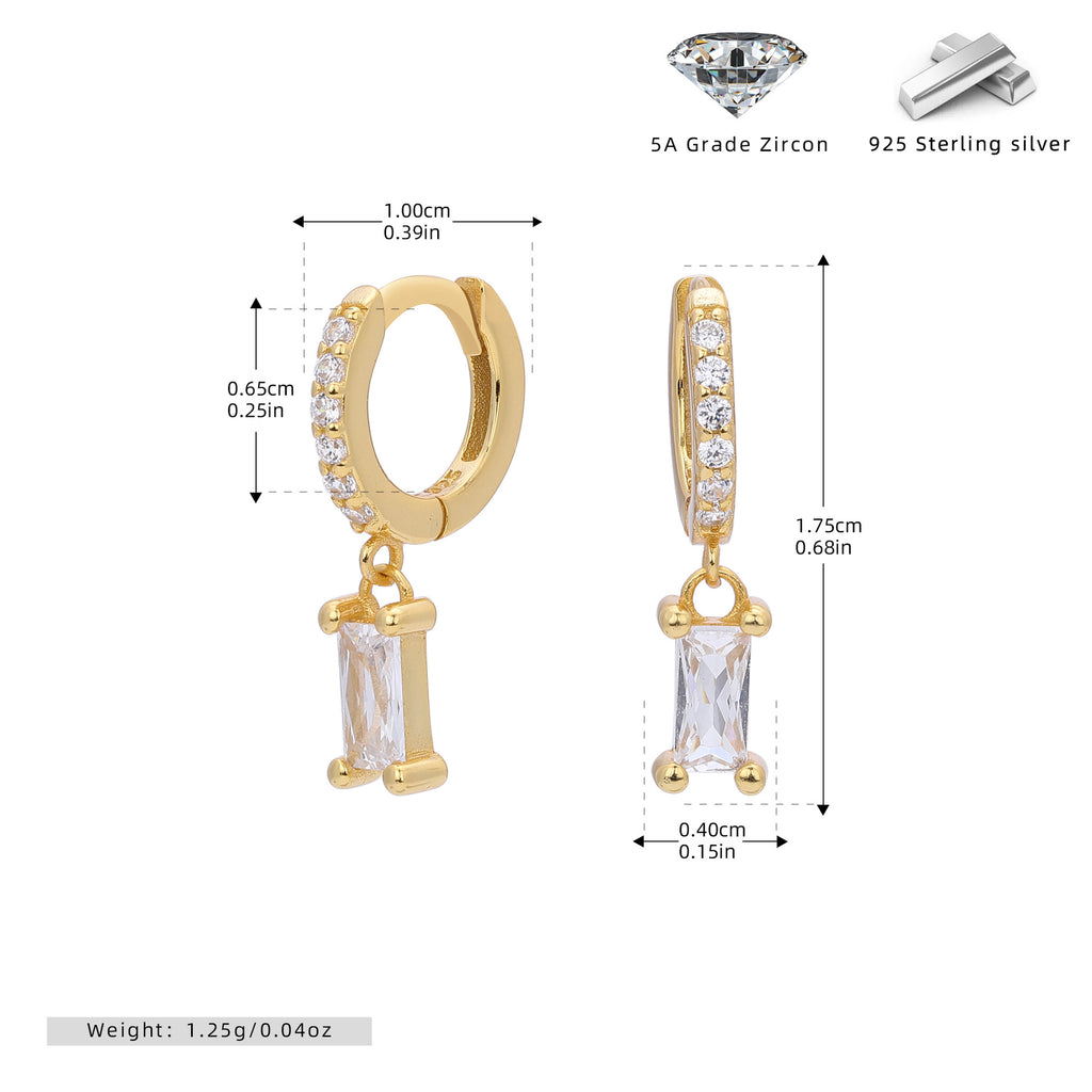 Damen Ohrstecker mit funkelnden Zirkon-Anhängern und hochwertigem 925 Sterling Silber Shop Nory