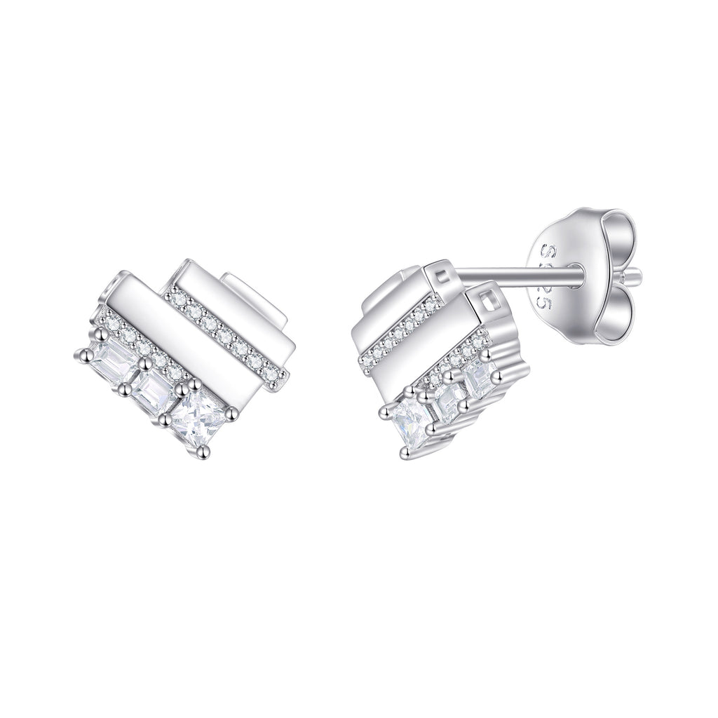 Damen Ohrringe mit elegantem geometrischen Design und funkelndem Zirkonia-Besatz Shop Nory