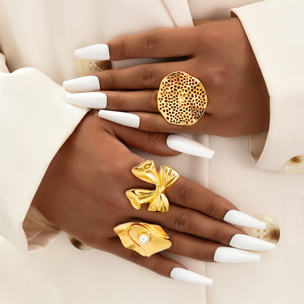 Damen Schmuckring-Set mit kunstvollen Designs und eleganten Akzenten Shop Nory