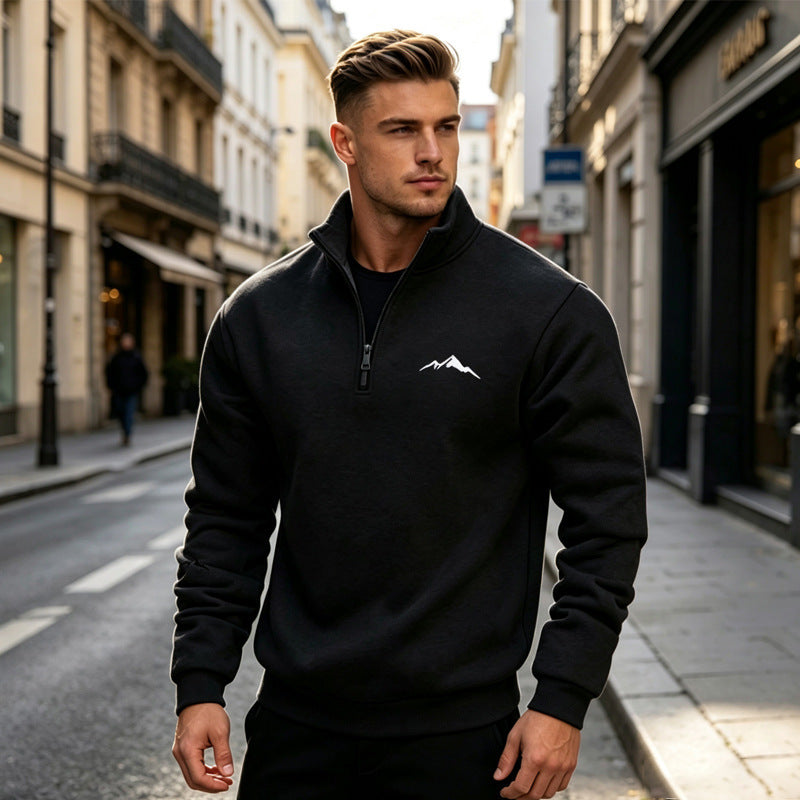 Herren Sweatshirt mit kurzem Reißverschluss Shop Nory
