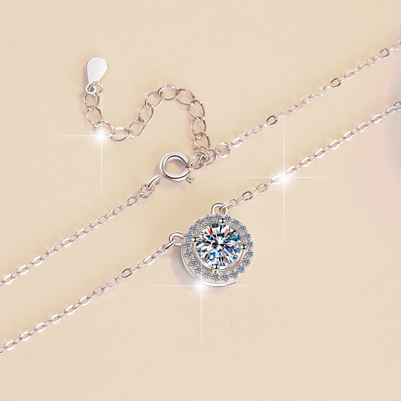 Damen Halskette mit funkelndem Kristall und luxuriösem Zirkonia-Rahmen Shop Nory
