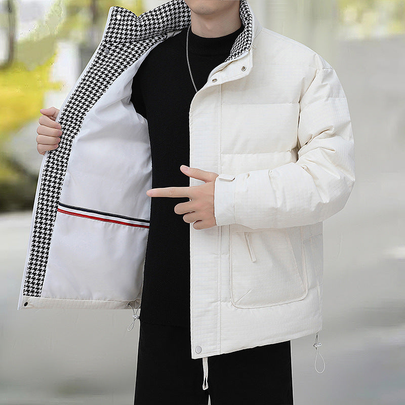 Herren Wattierte Steppjacke mit Hahnentritt-Innenfutter und verstellbarem Saum Shop Nory