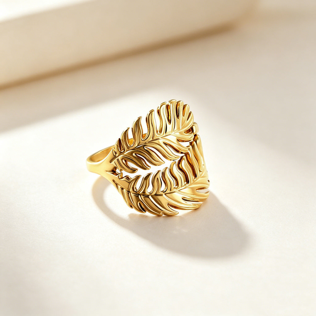 Damen Ring mit pflanzeninspiriertem Design und einstellbarer Größe Shop Nory