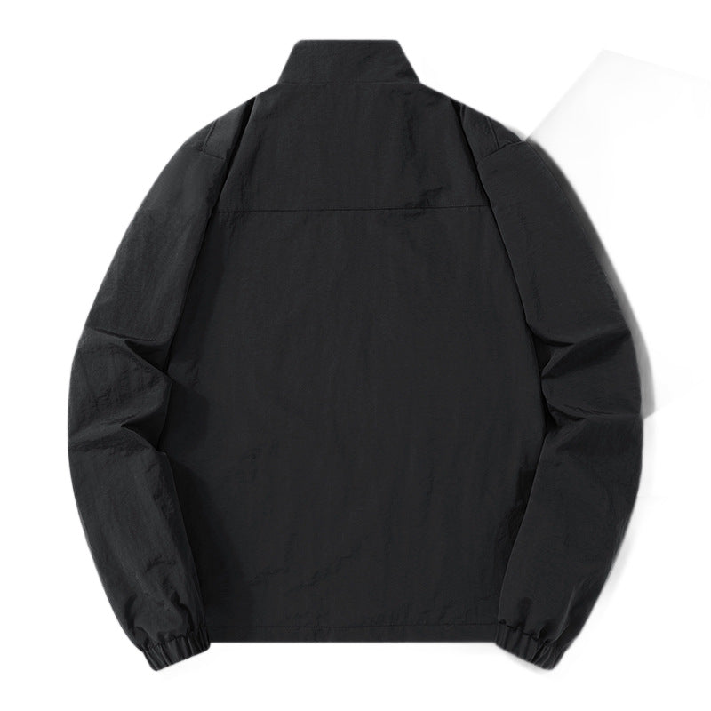 Herren Leichte Baumwoll-Mix-Übergangsjacke mit Stehkragen und verdecktem Reißverschluss Shop Nory