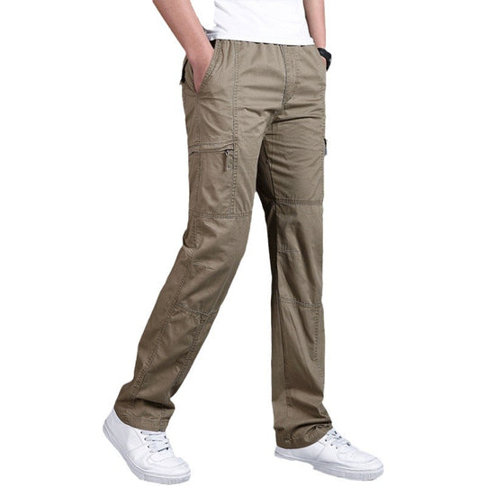 Herren Gerade geschnittene Utility‑Cargohose mit Knieabnähern, Multifachtaschen & elastischem Bund Shop Nory