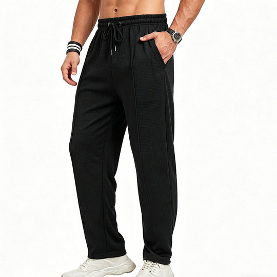 Herren Texturierte Relax-Fit Jogginghose mit Bügelfalte und Kordelzug Shop Nory