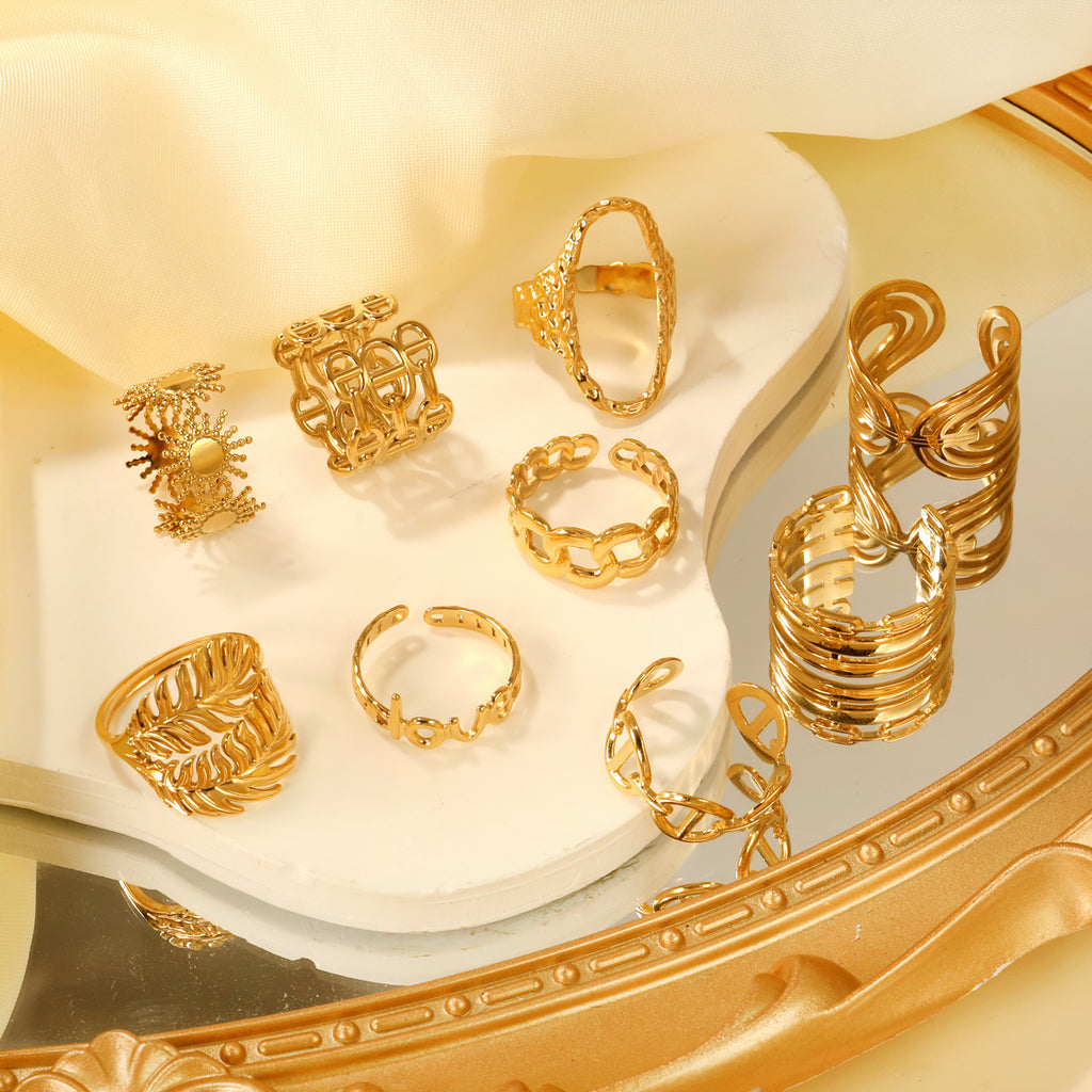 Damen moderner Offener Ring mit trendigem Schriftzug Liebe Shop Nory