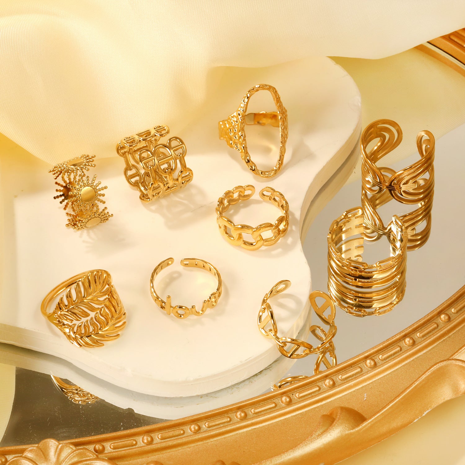 Damen moderner Offener Ring mit trendigem Schriftzug Liebe Shop Nory